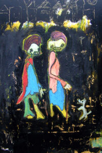 Hilda, Theresa und Poldi beim gemeinsamen Abendspaziergang 70 x 100 cm 2006 | Reinhard Stammer | reinhard-stammer.com