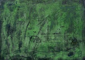 Green landscape without flowers 50 x 70 cm 2019 | Reinhard Stammer | reinhard-stammer.com