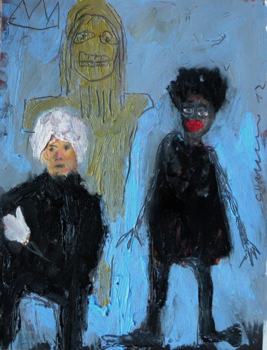 JMB and Warhol (Overpainting) sold 30 x 40 cm 2012 | Reinhard Stammer | reinhard-stammer.com