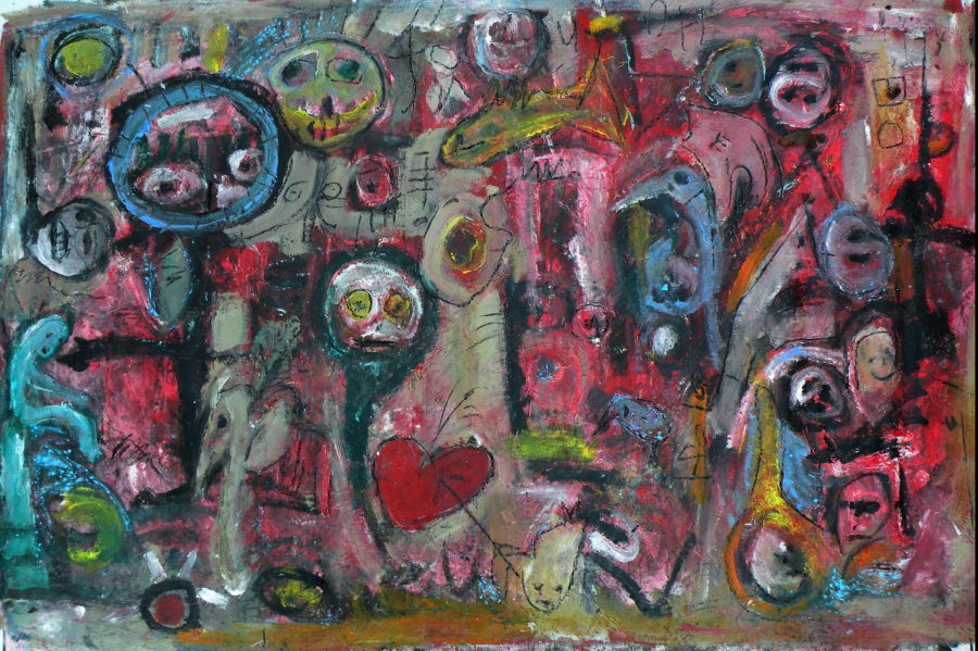 Abstract Painting | Reinhard Stammer | Wild visions: The lonely heart 160 x250 cm 2012