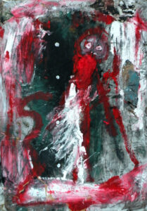 Dirty painting with creatures 70 x 100 cm 2012 | Reinhard Stammer | reinhard-stammer.com