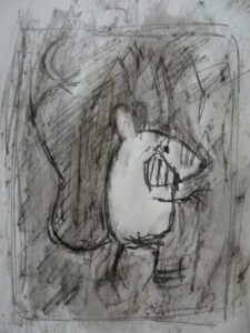 Anxious little white mouse 18 x 13 cm 2013 | Reinhard Stammer | reinhard-stammer.com