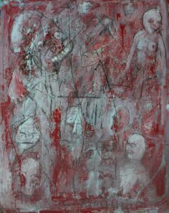 Destruction in red 115 x 90 cm sold 2013 | Reinhard Stammer | reinhard-stammer.com