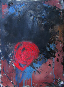 Red Rose 40 x 30 cm (mixed media on canvas) 2014 Sold | Reinhard Stammer | reinhard-stammer.com