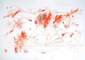 Red series I Horus on the flight 70 x 100 cm on paper 2018 | Reinhard Stammer | reinhard-stammer.com