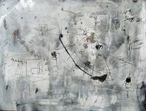 Scratches on grey 90 x 120 cm 2018 | Reinhard Stammer | reinhard-stammer.com