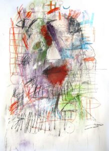 Woman with beard and lover 100 x 70 cm on paper 2018| Reinhard Stammer | reinhard-stammer.com