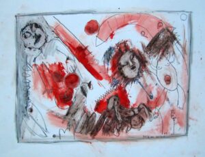 Sketch with red 30 x 40 cm 2015 | Reinhard Stammer | reinhard-stammer.com